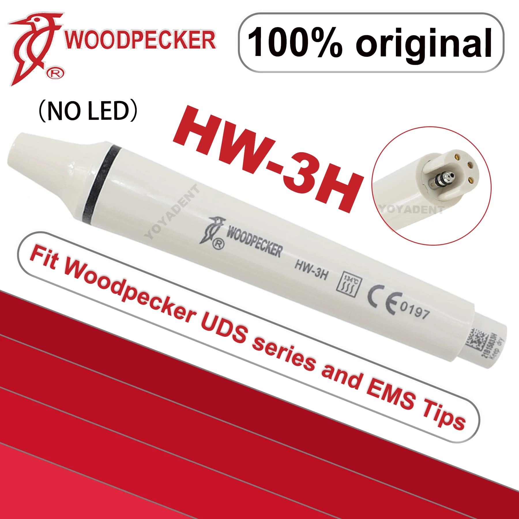 Original Handpiece Woodpecker for HW-3H Ultrasound Absorber for Tooth Whitening, Compatible with UDS EMS Dental Accessories
