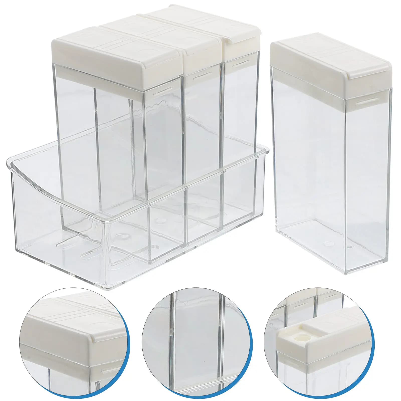 Set di Contenitori Trasparenti in Plastica per Alimenti con Scomparti Multipli per Cucina, Tavolo, Picnic, Campeggio, Ermetici per Spezie