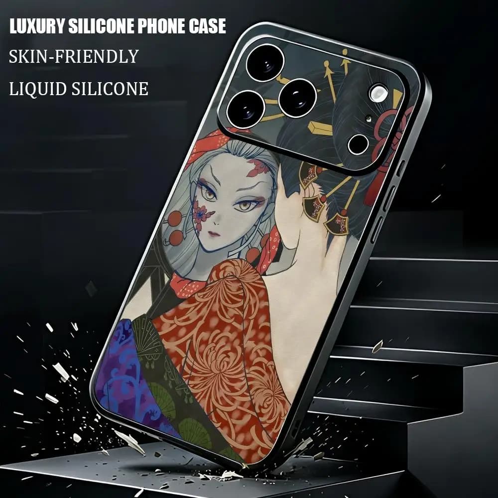 Japanese woman Phone Case For iPhone 17 16 15 14 13 12 X XR XS 8 Plus Mini Pro Max Soft black Shockproof Cover
