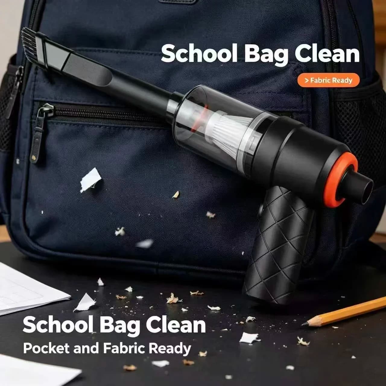 Handheld Cordless Mini Car Vacuum 800mAh USB Charging Wet & Dry Dual Use Portable Cleaner For Car Household Daily Cleaning