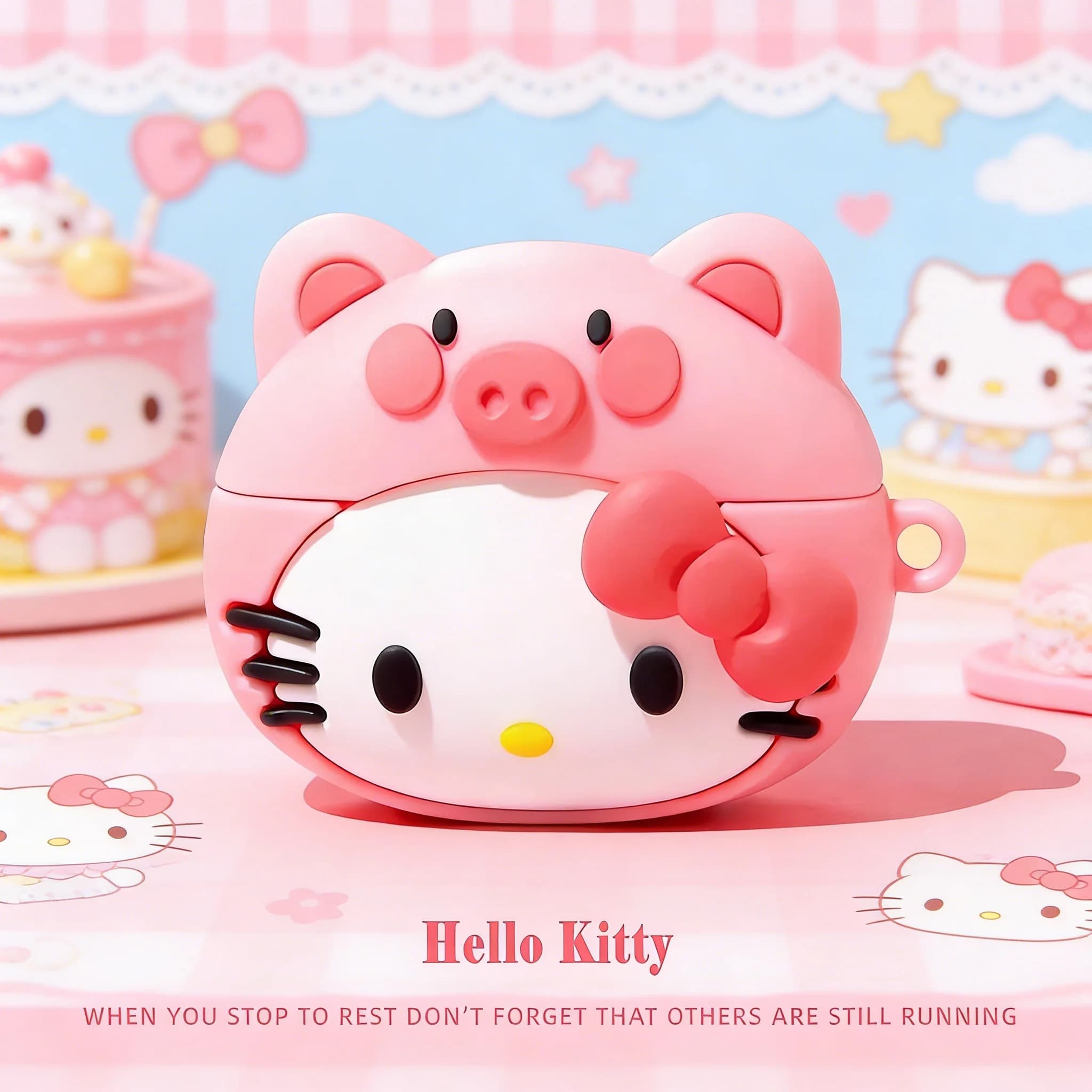 Protective Silicone Kawaii Hello Kitty for Apple AirPods 1 4 3 2 Pro, Cover Carin for Bluetooth Wireless
