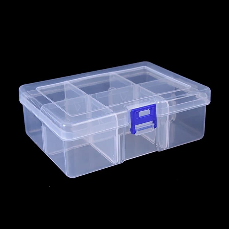 Storage box for fishing baits with 6 compartments, large, 1 piece