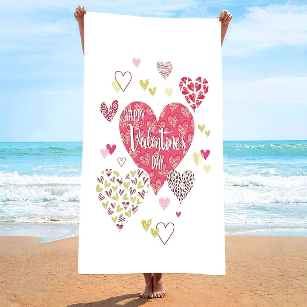 Asciugamano da bagno con simbolo a cuore, 27x55 pollici, telo mare in microfibra ad asciugatura rapida, tappetino yoga, coperta da viaggio per esterni, campeggio, picnic, protezione solare