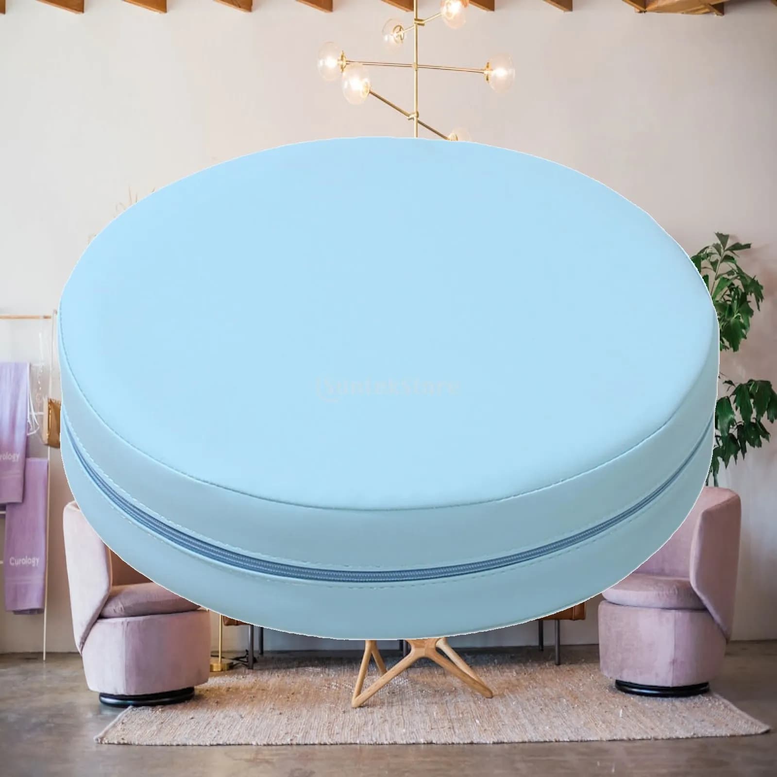Round Floor Cushion Flexible Seating Lightweight PU Leather Tatami Cushion 11.81inch for Elementary Meditation Reading