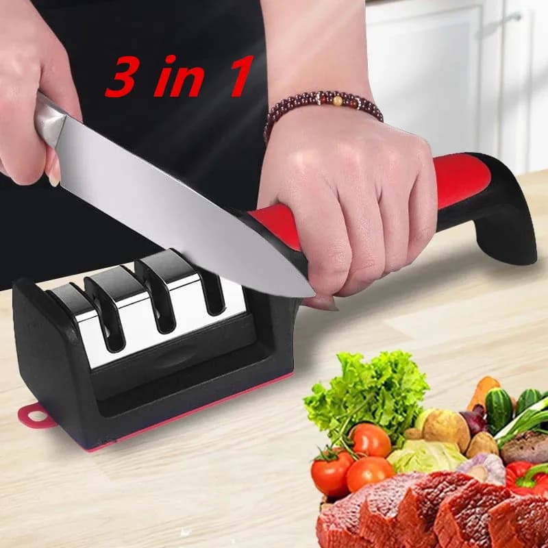 Affilacoltelli 3 in 1 multifunzionale domestico tenuto in mano per chef professionisti e cucine domestiche per controsoffitti della cucina
