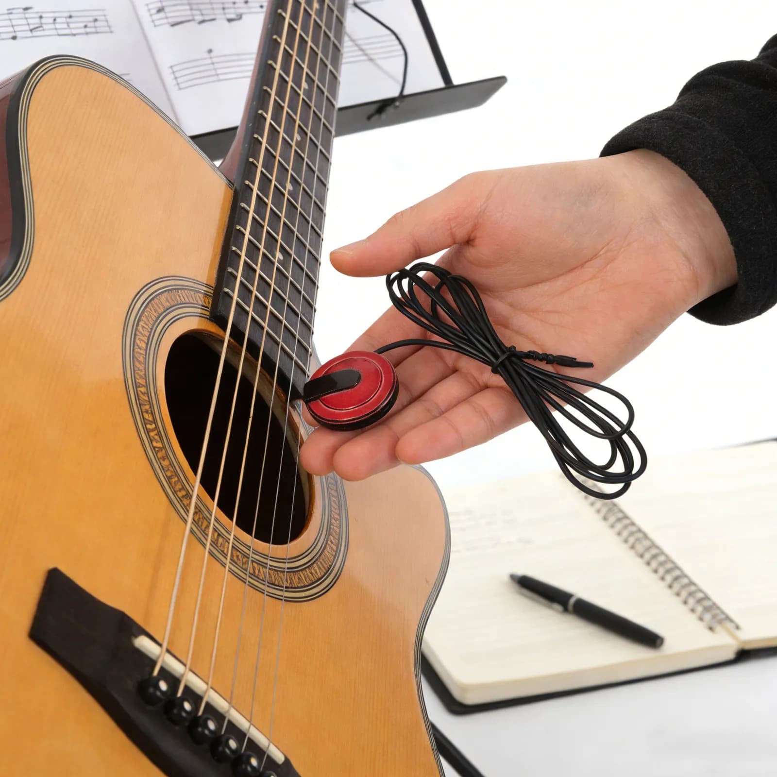 Piezo Guitar Pickup Acoustic Instrument Contact Microphone 3.5mm Jack for Folk Guitar Ukulele Banjo Clear Sound Live Stage