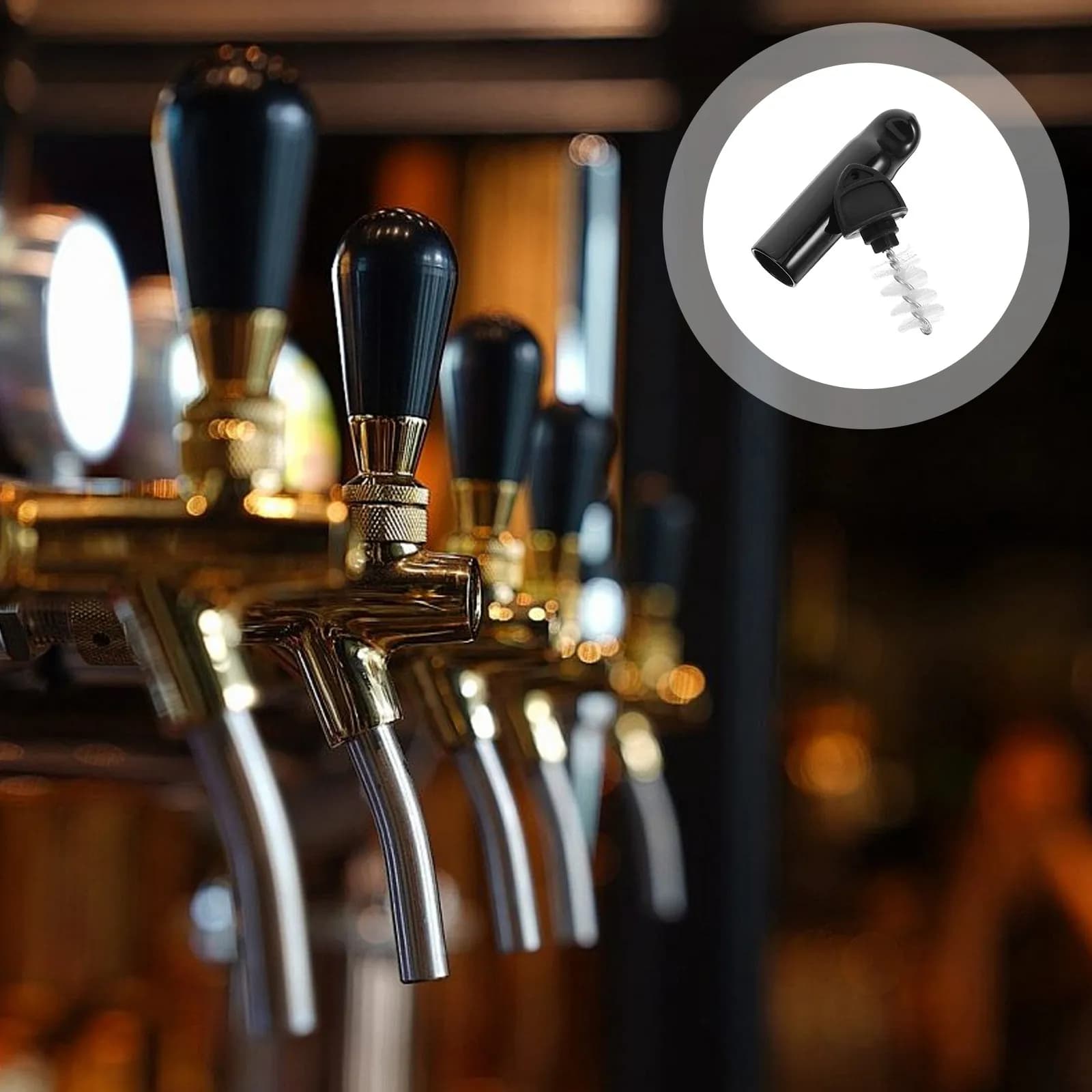Set di 1 Spazzola per Rubinetto della Birra con Tappi Protettivi, Kit di Pulizia per Rubinetto della Birra alla Spina, Set di Spazzole per Rubinetto della Fusto, Resistente alle Macchie, Riutilizzabile, in Plastica