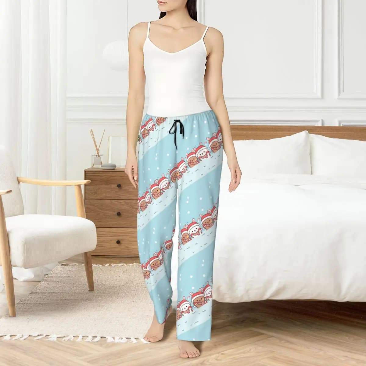 Bubu and Dudu pajamas trousers printed custom printed women's night pants with pockets