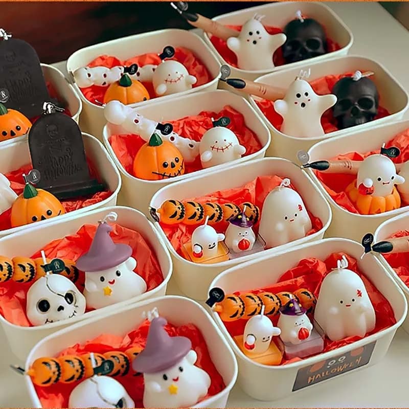 Set regalo di candele per aromaterapia di Halloween per la decorazione della stanza Set regalo per ospiti di candele autunnali speziate per il Giorno del Ringraziamento