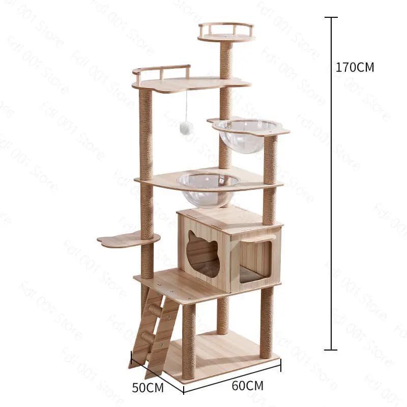 Large Modern Multi Level Cat Tree Condo Scratching Post Space Capsule Cat Bed Removable Cushion Durable Sisal Cat Climbing Tree