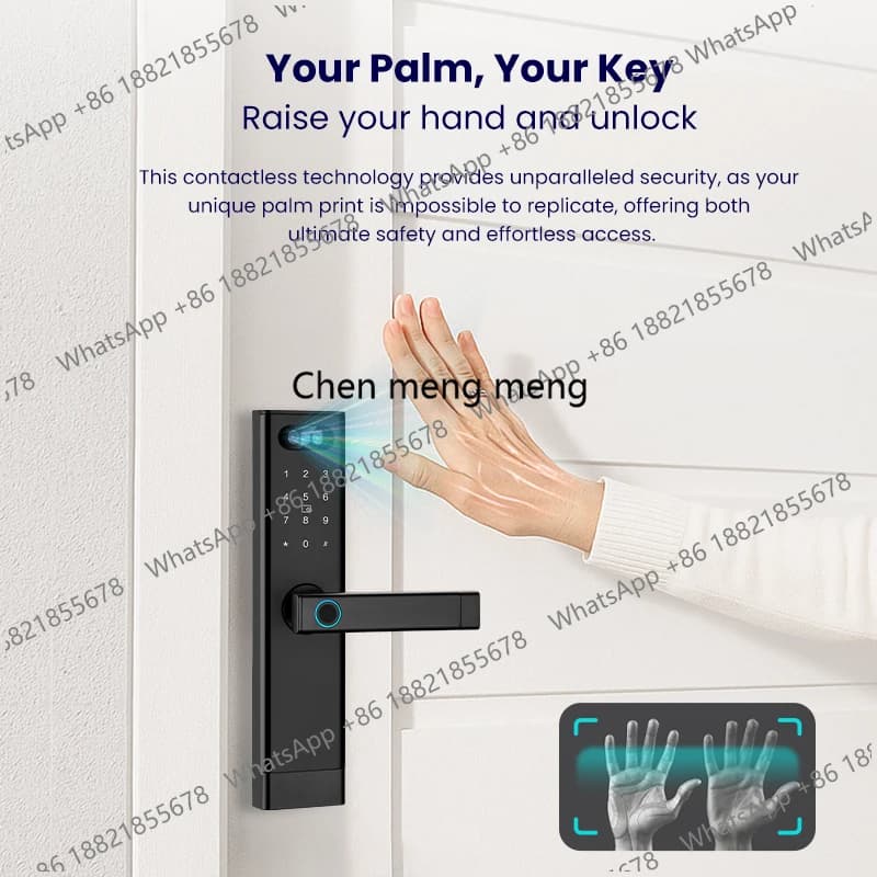 Serratura Intelligente per Porta d'Ingresso con Riconoscimento Facciale, Videochiamata, Impronta Digitale, Telecamera e Schermo Interno Visibile, Compatibile con TUYA