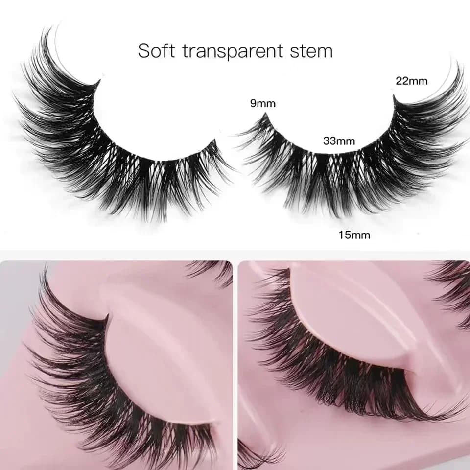 Natural Wispy Cat Eye False Eyelashes 5 Pairs Soft Reusable Light Lashes Daily Eye Makeup Beauty Tool