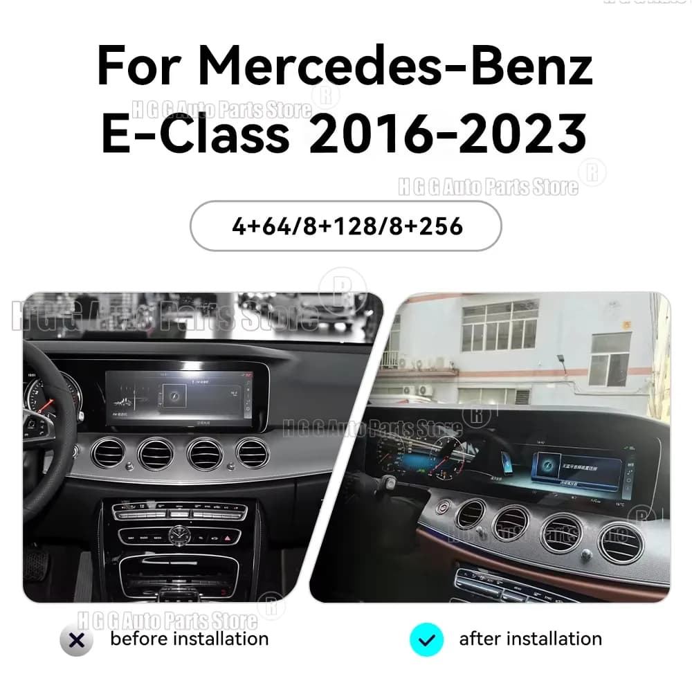 Android13 Doppio Schermo Radio Per Mercedes Benz Classe E W213 2016-2023 Auto Lettore Multimediale GPS Carplay di Navigazione WIFI BT Schermo
