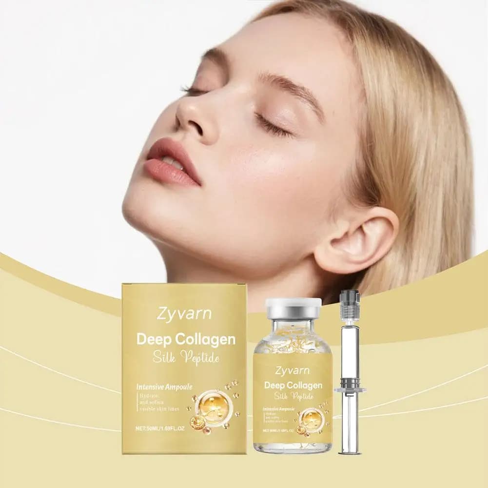 Silk Peptides Ampolla to Collagen 50ml Hydrating Deep Scratch Improves Skin Elasticity Repairs Cutanea Barrier Shrinks Pores