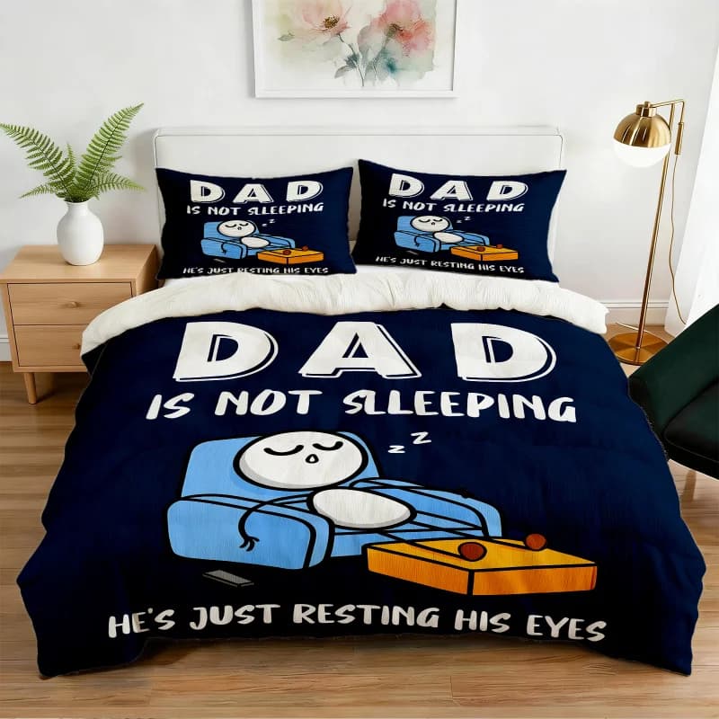 Dad Quote Duvet Cover Set, Comforter Cover Bedding Set, No Filler, Father's Day Gift for Bedroom Decor