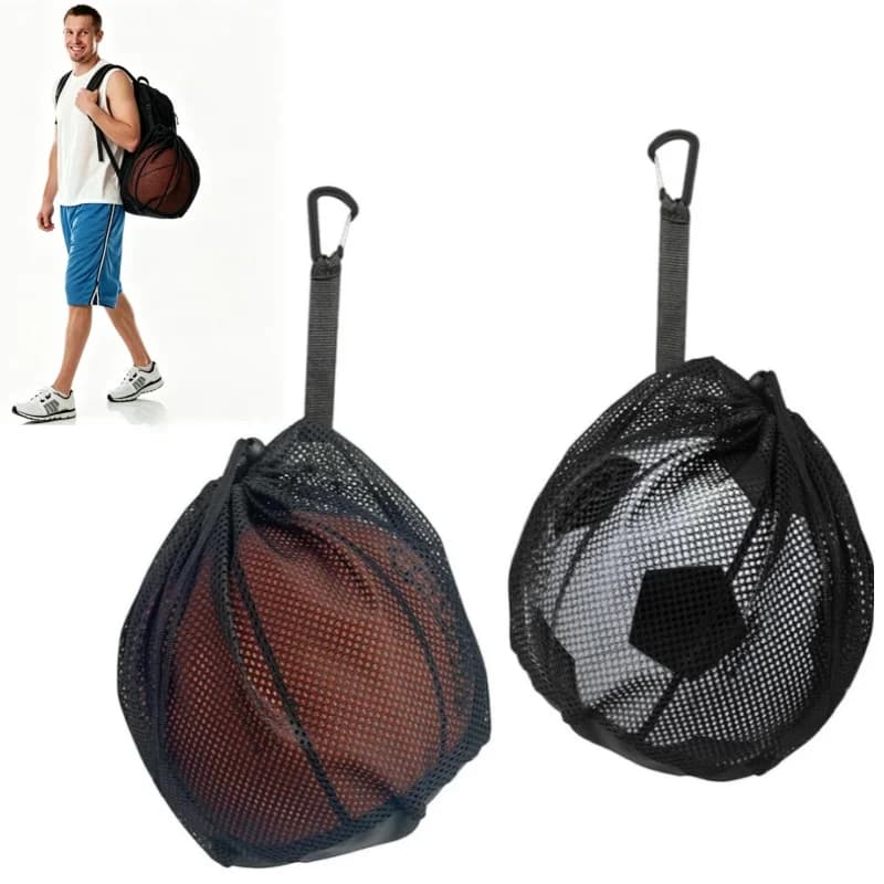 Drawstring Mesh Ball Storage Bag Basketball Football Volleyball Pocket Bag Sports Team Train Travel Lightweight Small Hang Pouch