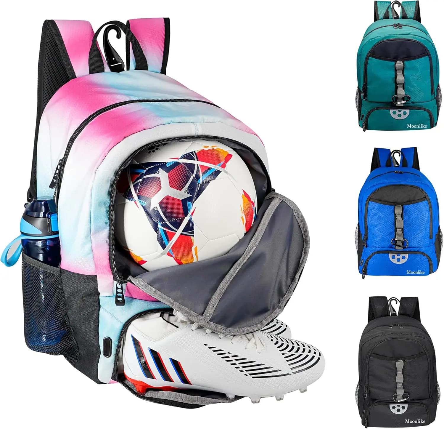 Sporty Backpack with Ballroom, Multi-Sparking for Football Basketball, Durable Design and Waterproof