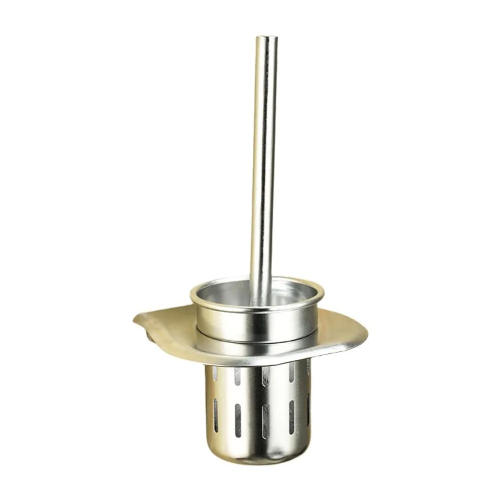 Set di Spazzole per WC da Parete Antiruggine con Manico Lungo, Portaspazzola in Alluminio Senza Perforazione, Spazzola per Pulizia Bagno