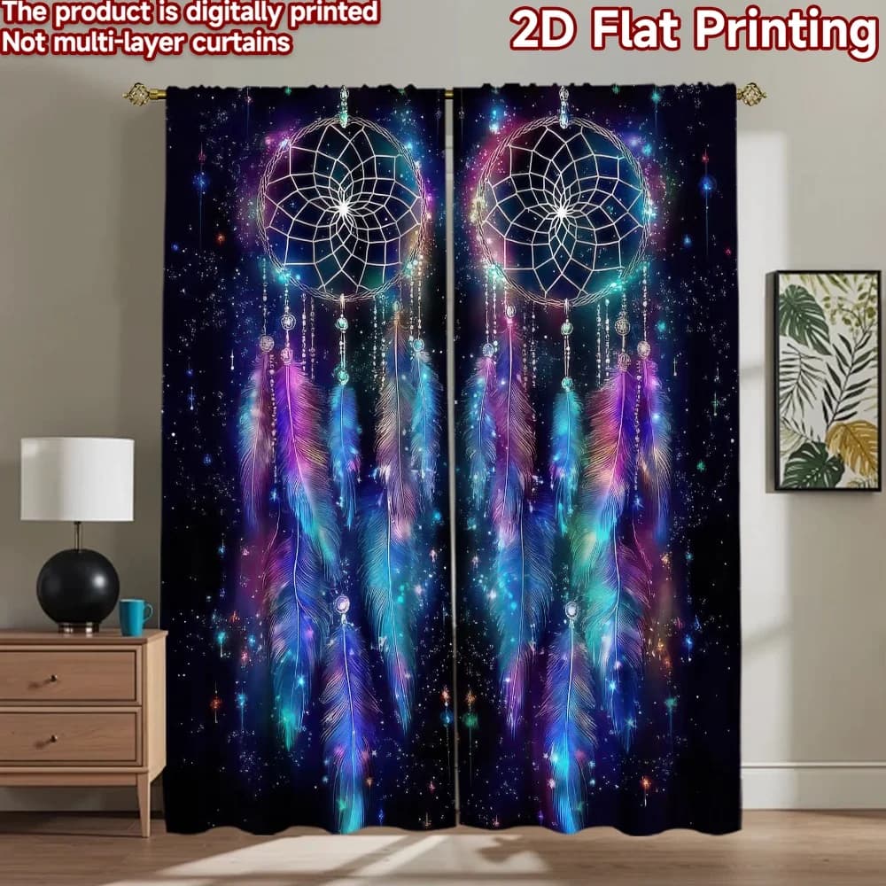 1pc 2D flat Photography Backdrop Photography Backdrop Colorful Dreamcatchers in Space 100% Polyester Birthday Party for The