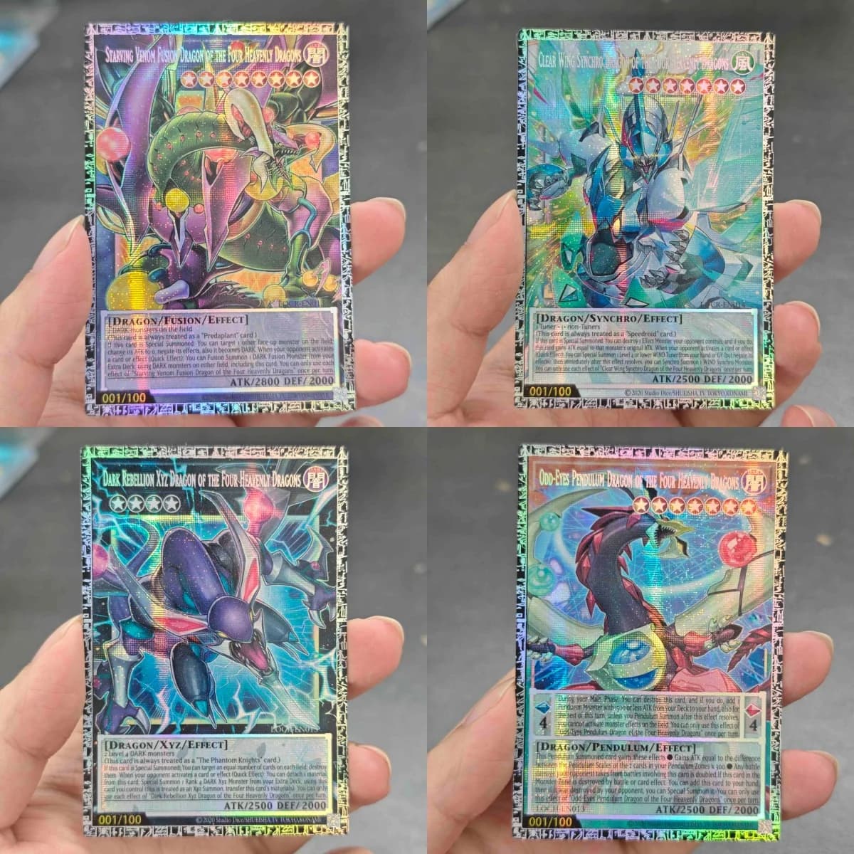 4 modelli Yu-Gi-Oh! Carte da Gioco Four Heavenly Dragons DIY in Inglese GMR-OF Edizione Limitata Clear Wing Synchro Dragon LOCH PSER/N