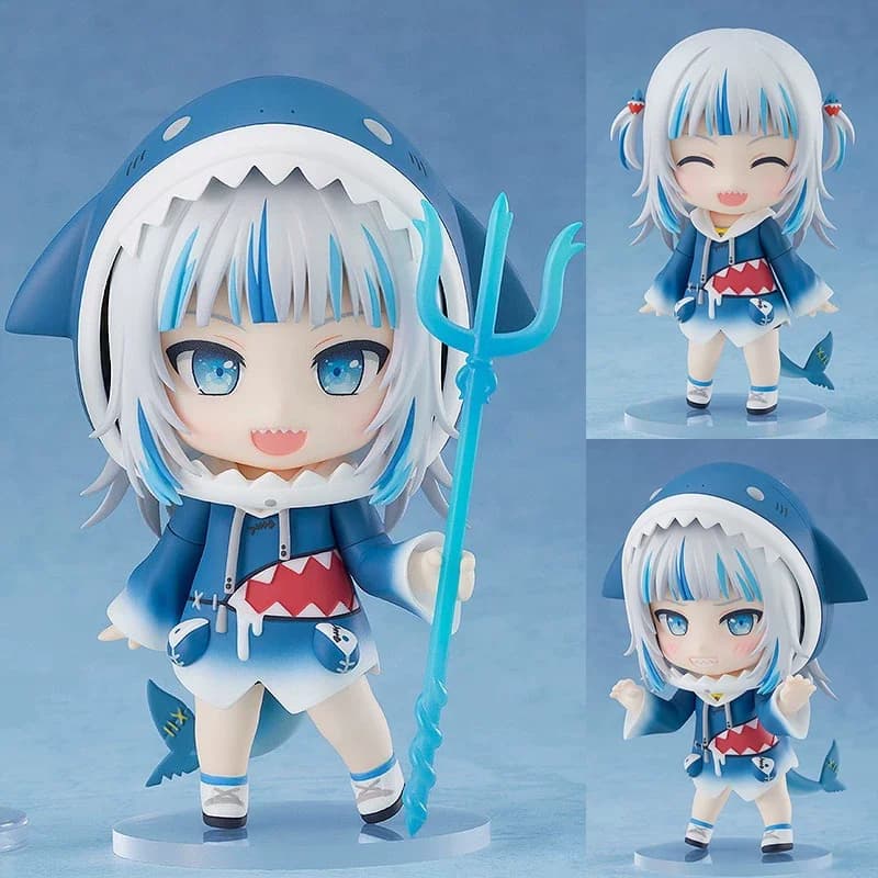 Q Version Nendoroid 1688 Gawr Gura Shark Action Figure Swap Face Movable Joints Collectible Anime Model Toy Ornament Doll Gift