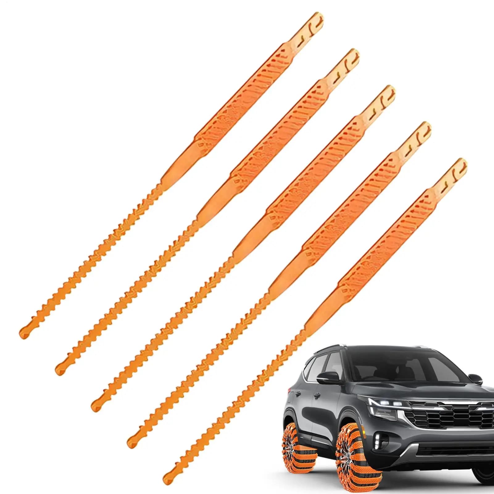 Catene per pneumatici Cintura antiscivolo per carichi pesanti 5 pezzi Fascetta per cavi per pneumatici per auto da neve per veicoli Scooter automobilistici SUV Berlina Guida di camion