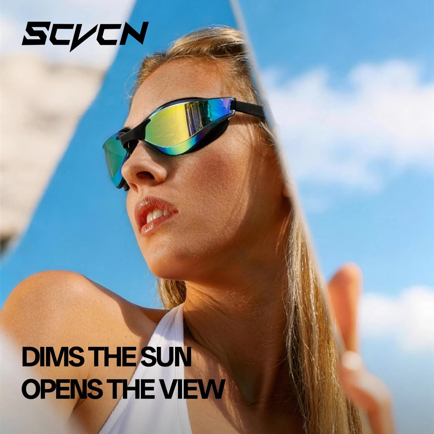 SCVCN Men Outdoor Swim Goggles Professional Female Swimming Glasses Electroplate Anti Fog UV Protection Adjustable Adult