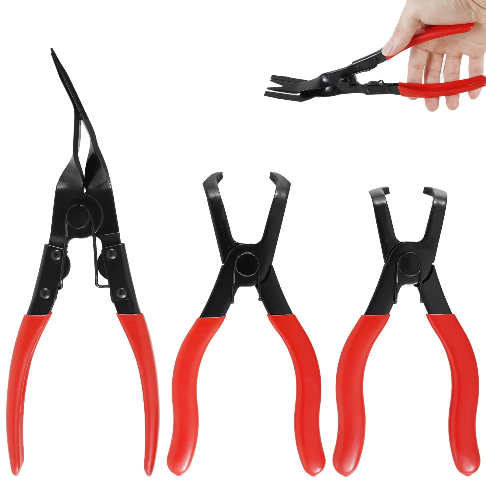 Set di 3 Pinze per Carrozzeria con 30/80 Punte ° Pinze a V per Clip di Fissaggio, Strumenti per Rimozione Clip di Rivestimento Auto