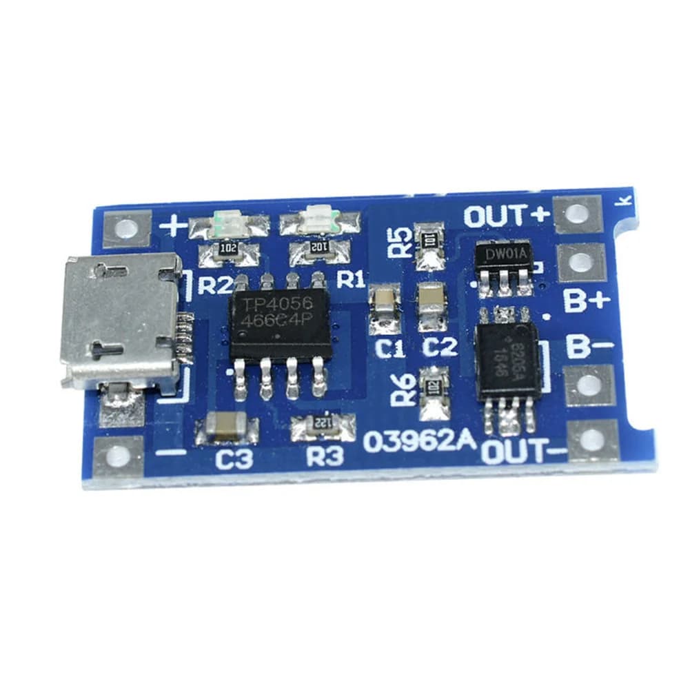 Lithium Battery Charger Board 5V 1A Micro USB 18650 Charging Module with Protection for Arduino Smart Home DIY Power Bank Labs