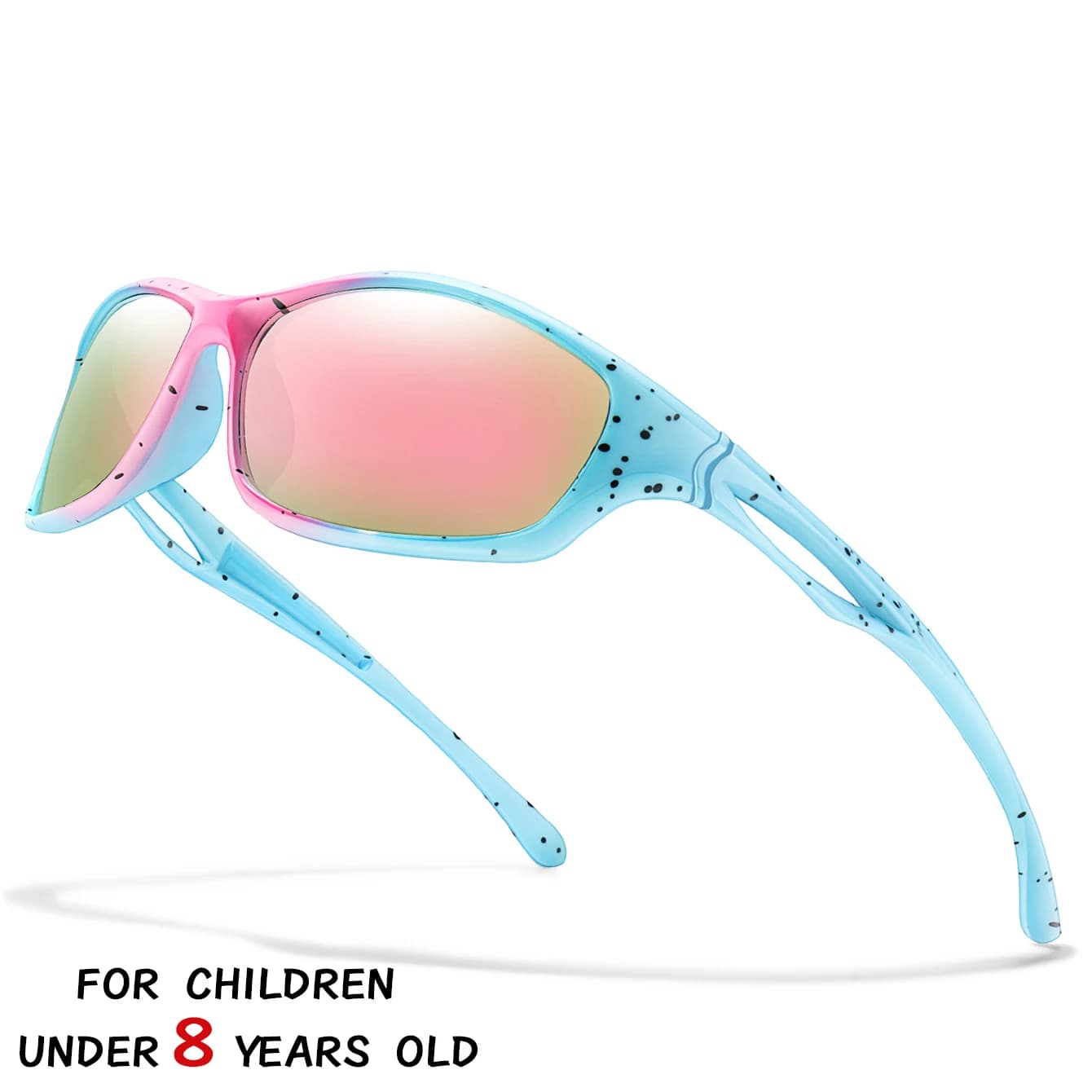 Occhiali da Sole alla Moda per Bambini Sotto i 8 Anni, Montatura Ovale, Occhiali Sportivi Traforati per Corsa, Ciclismo, Baseball, Protezione UV400