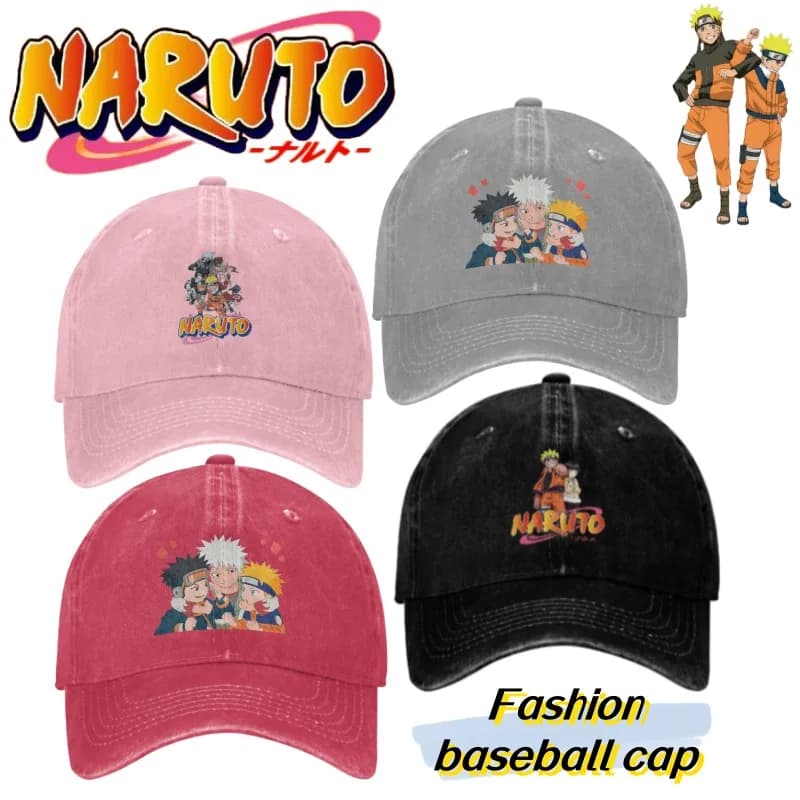NARUTO Uzumaki Naruto Haruno Sakura Gaara Anime Cartoon Baseball Cap for Teens Outdoor Sports Baseball Hat Perfect Holiday Gift