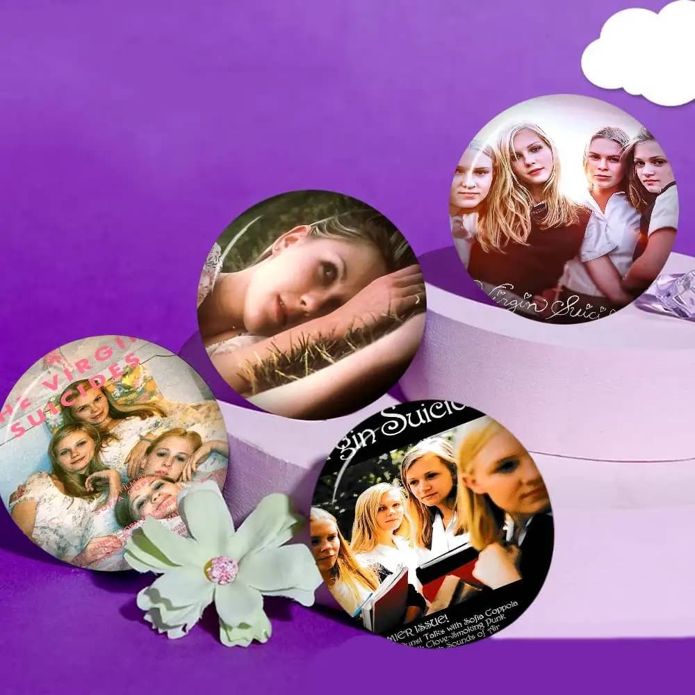 Spilla da bavero The Virgin Suicides, stile classico film/anime, simpatico cartone animato, per giacca e jeans, accessorio regalo