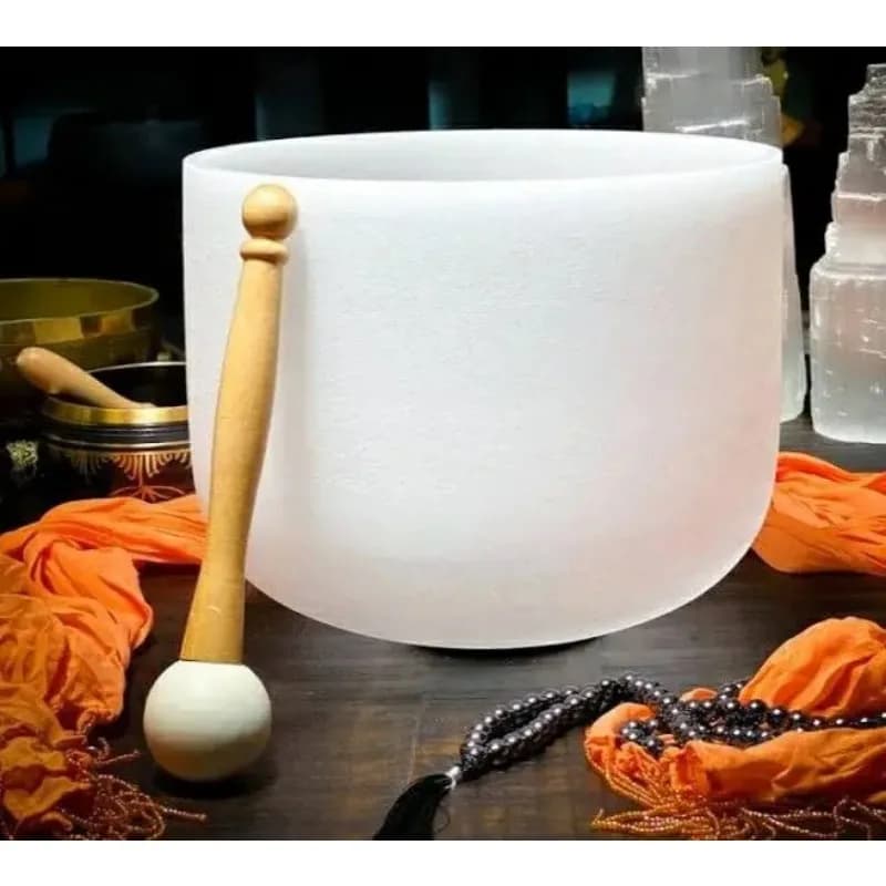 Crystal Soul 6 "-12" set of 7 white crystal singing bowls 432 Hz
