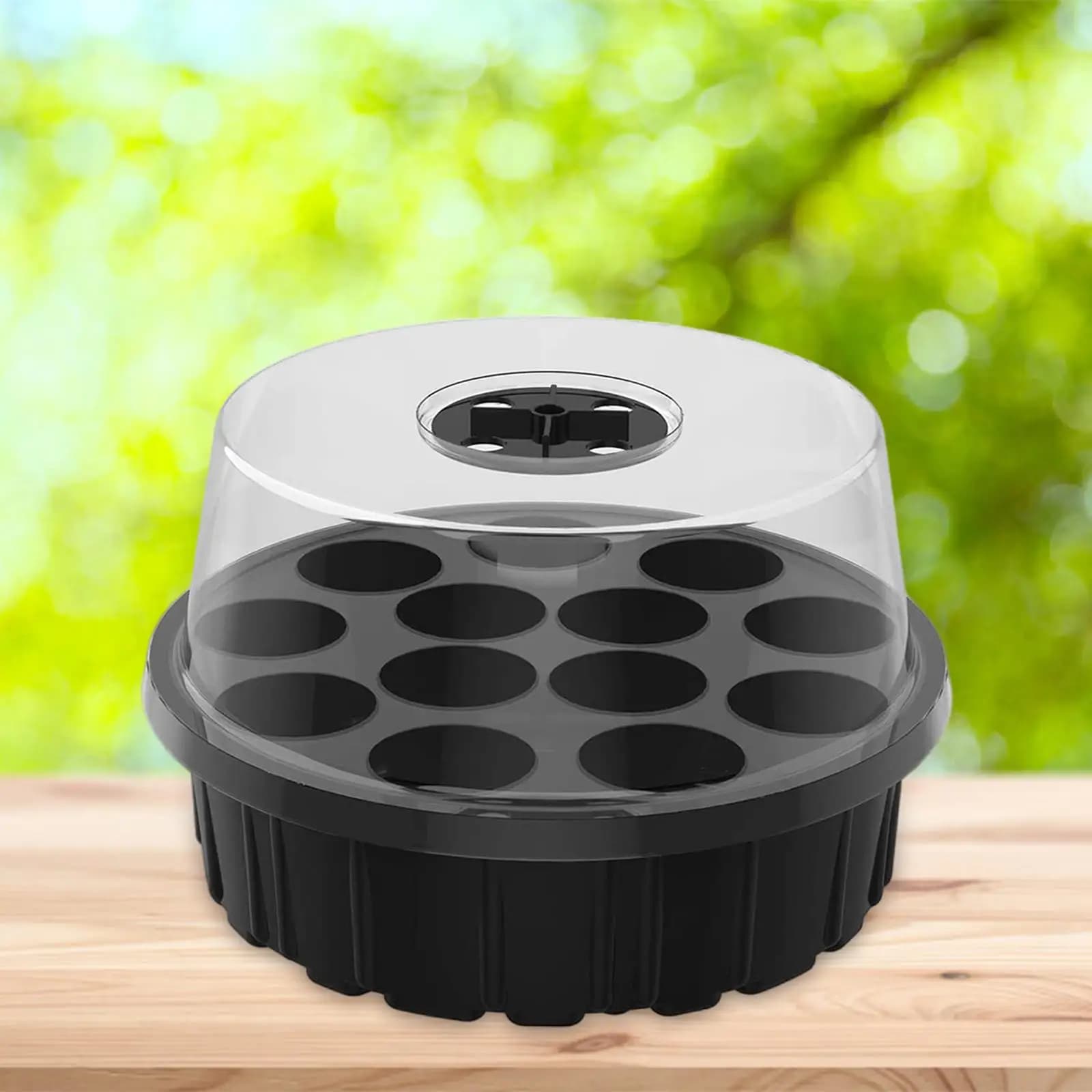 Plastic Semi Tray with Adjustable Dome 13 Cell Mini Gardening Kit Flower Plant Tray For Plants