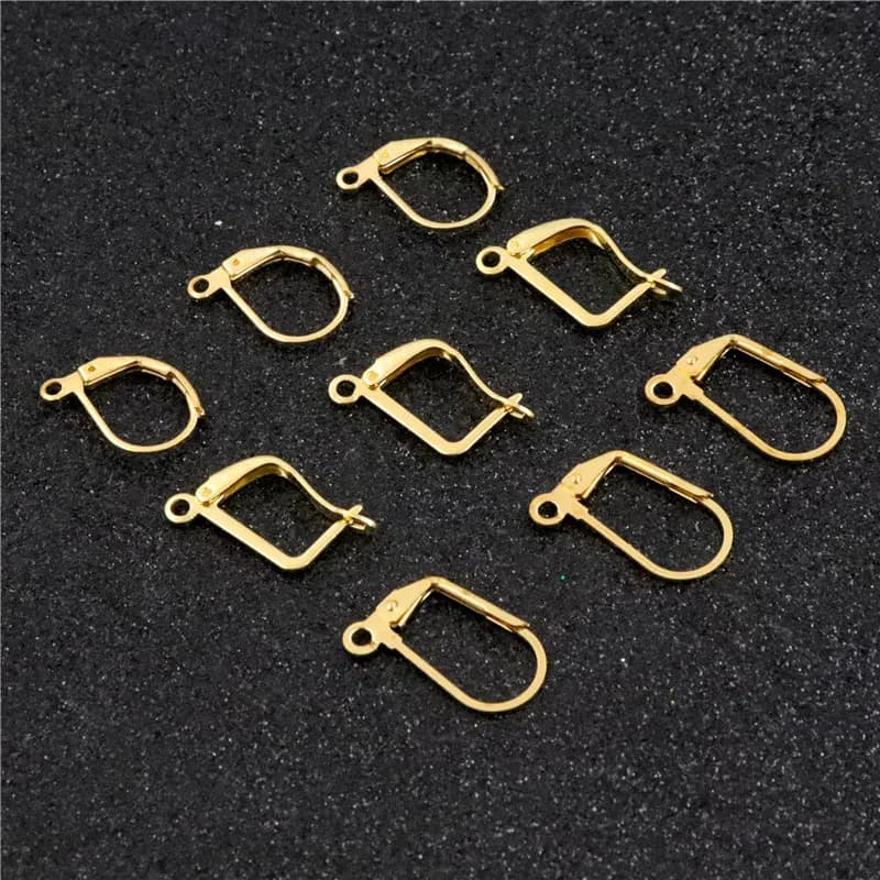 100pcs Ear Wire Base Settings Connectors Gold Color French Earring Hooks For Jewelry Making DIY Jewelry Accessories Wholesale