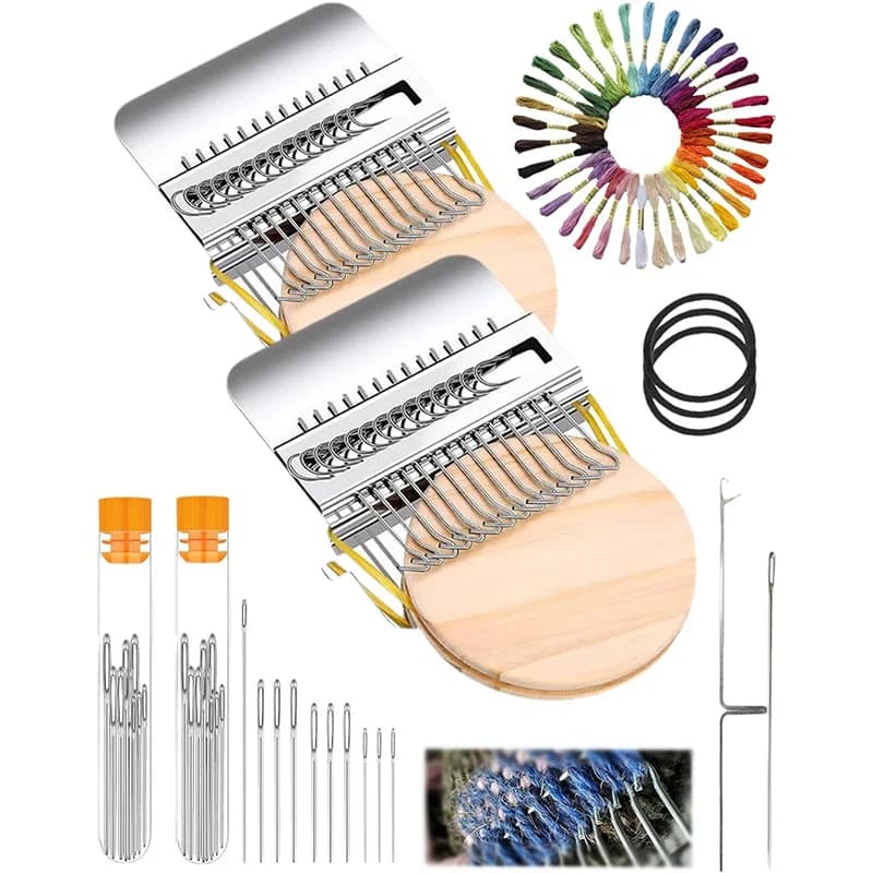 DIY Mini Handled Wooden Weaving Loom Girl Girl Home Casual Crocheting Knitting Fabric Handmade Machine Special Festival Gifts
