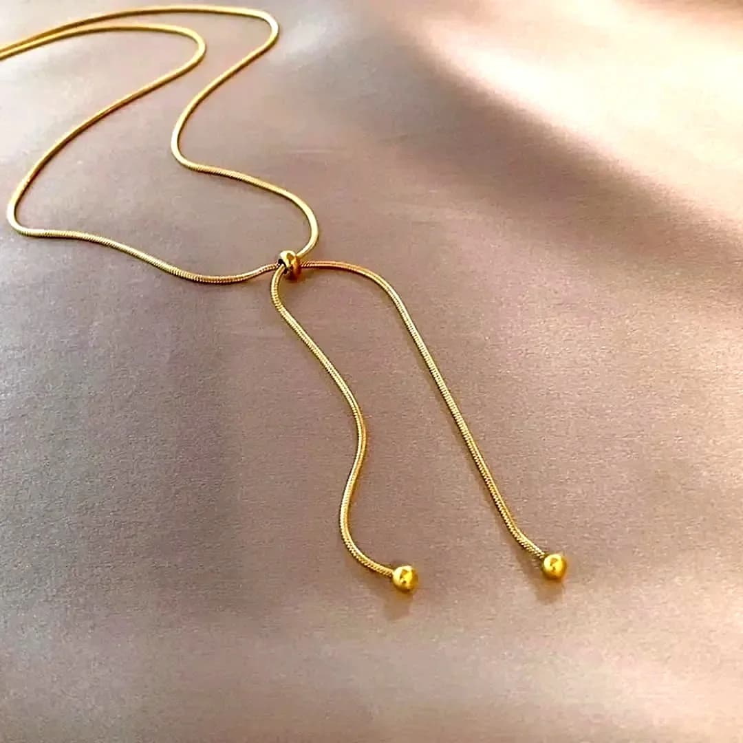 DIEYURO Stainless Steel Retro Creative Unique Design Adjustable Necklace Female Fashion Simple All-match Gold Clavicle Chain