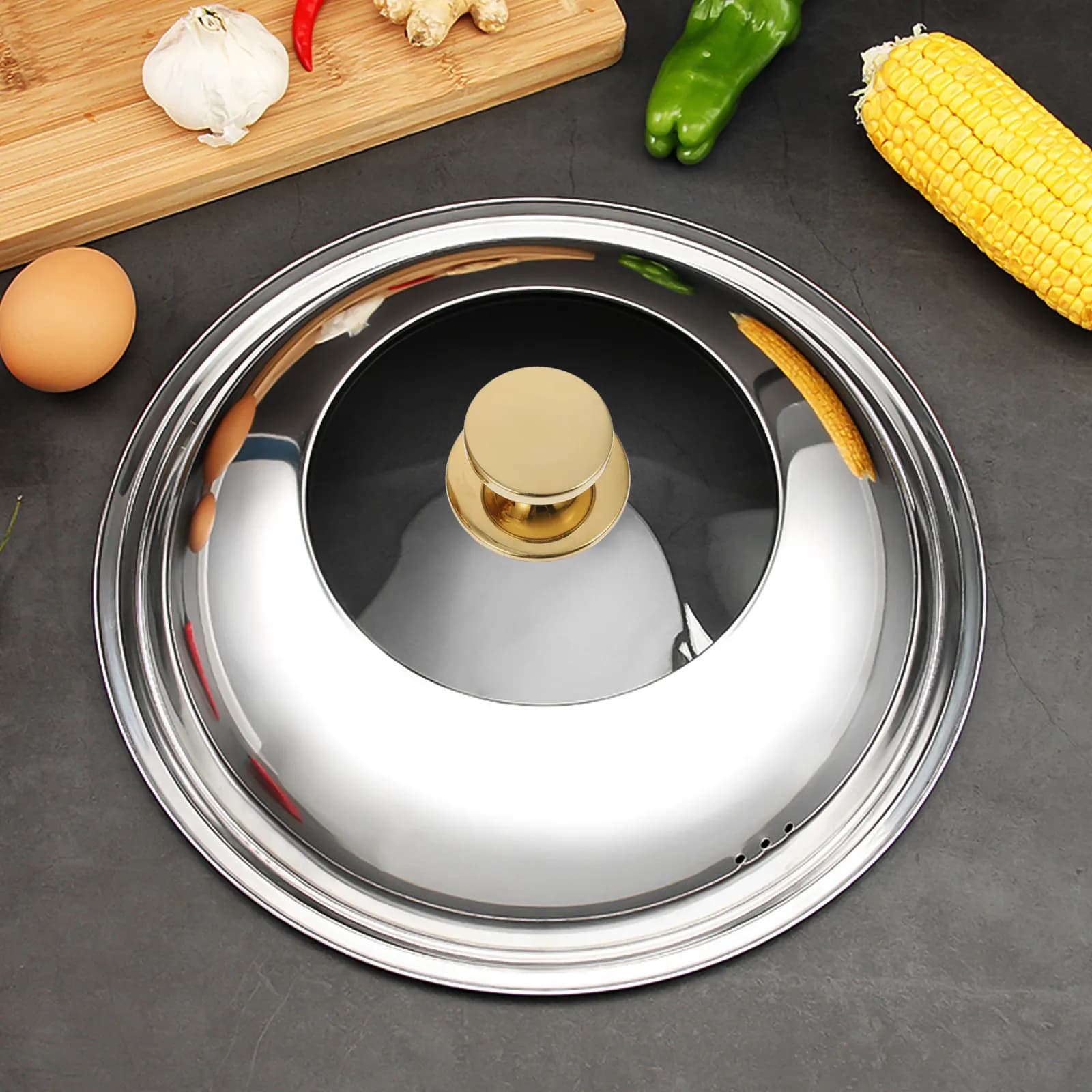 4 Pezzi Maniglie per Coperchi in Acciaio Inossidabile Lucidato, Universali e Resistenti al Calore, per Padelle, Pentole, Vaporiere e Wok