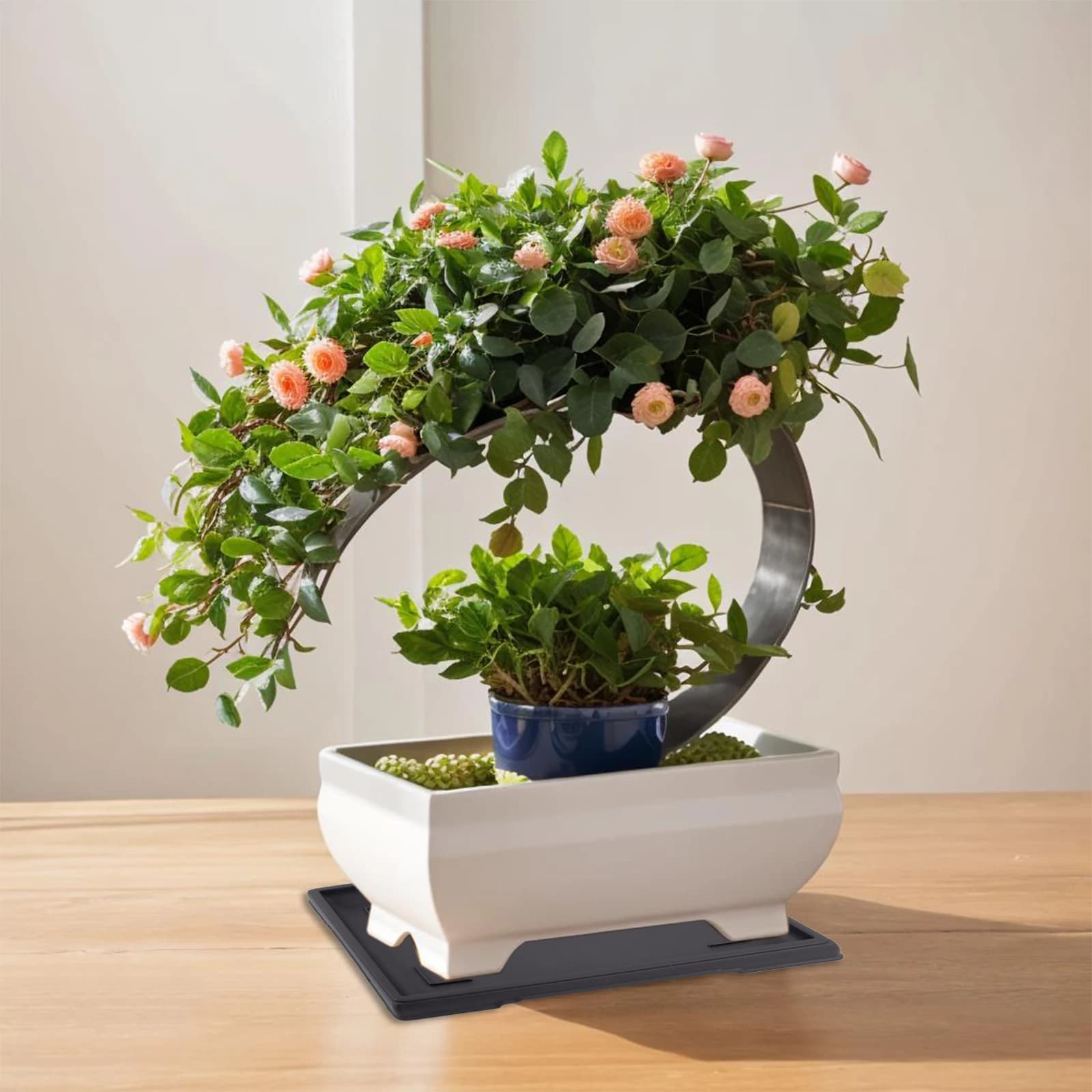 Breathable Flower Pot Imitation Purple Sand Flower Pot Garden Indoor Space Elegant Look Small Bonsai Planting Pots