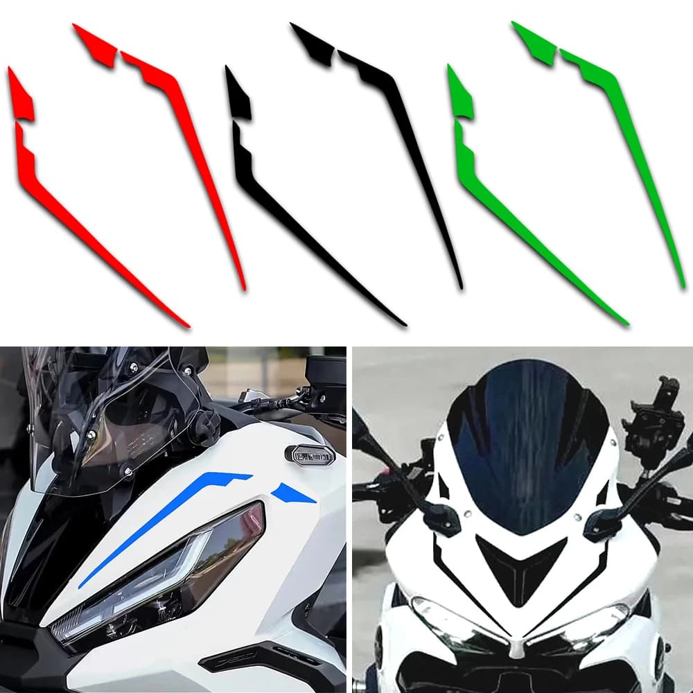 1Pair Motorcycle Front End Stickers Waterproof Sunscreen DIY Motorbike Fairing Fuel Tank Modification Vinyl Decals Accessories