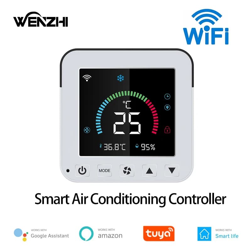 Controller per condizionatore d'aria Wifi Display digitale in tempo reale Dispositivi con pannello LCD Tuya Smart Life Telecomando wireless Alexa Google Home