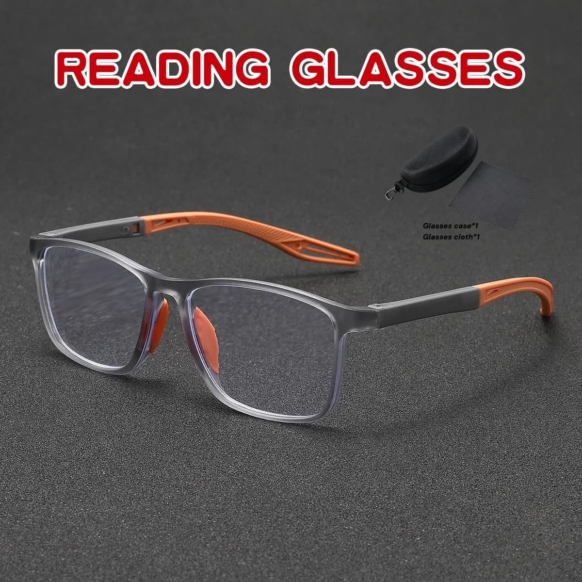 Ultralight Sports Myopia Glasses Anti Blue Light Men Basketball Anti-Shedding Eyewear+black glasses case and black glasses cloth