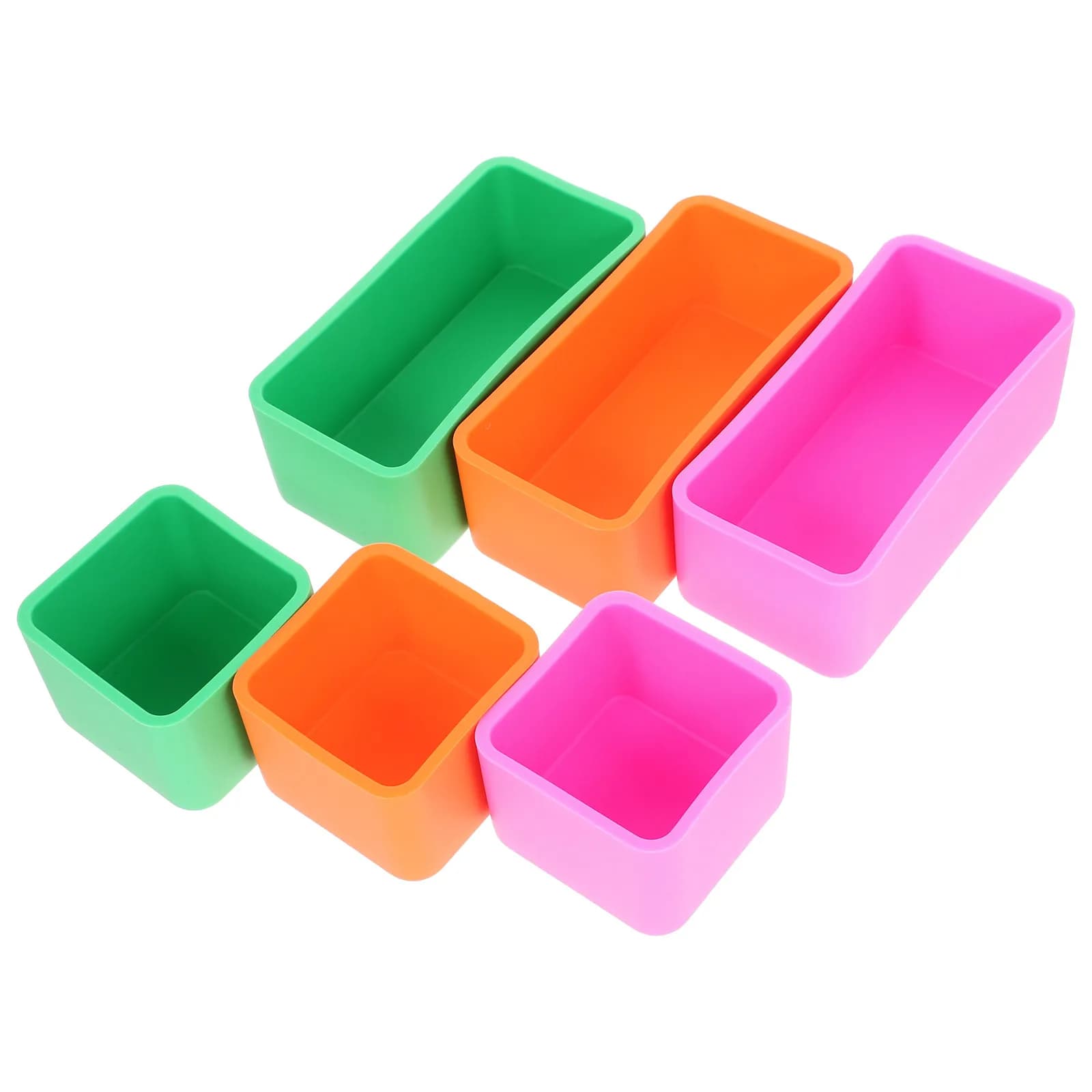 6Pcs Silicone Bento Box Dividers Portable Lunch Box Multi-Compartment Reusable Food Container Microwave Safe Dishwasher Safe