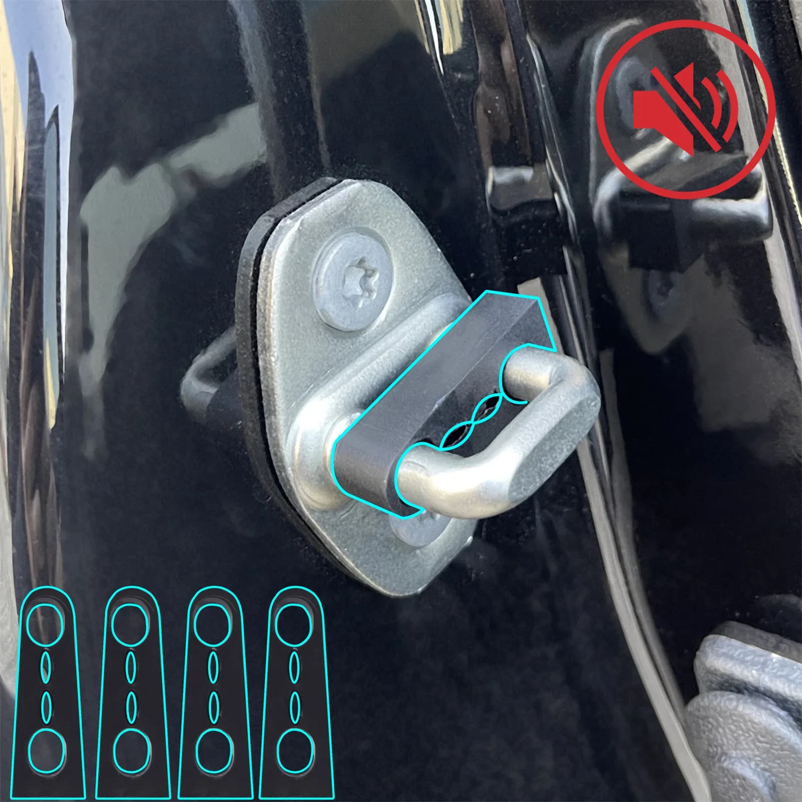 Buffer serratura porta per Benz Smart Fortwo Forfour 453 Rattling STOP Viti insonorizzate Guarnizione sordo Isolamento acustico interno