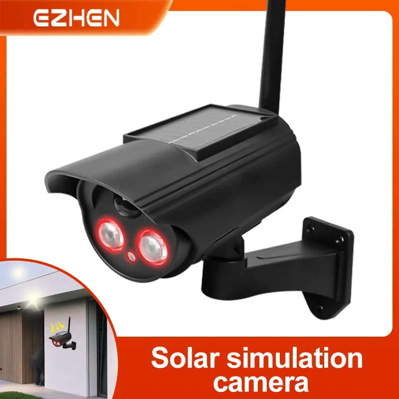Outdoor Solar Simulation Camera Waterproof Filthy Camera Surveillance CCTV Safe For Home Simulation Fake Camera Light LED Flashing