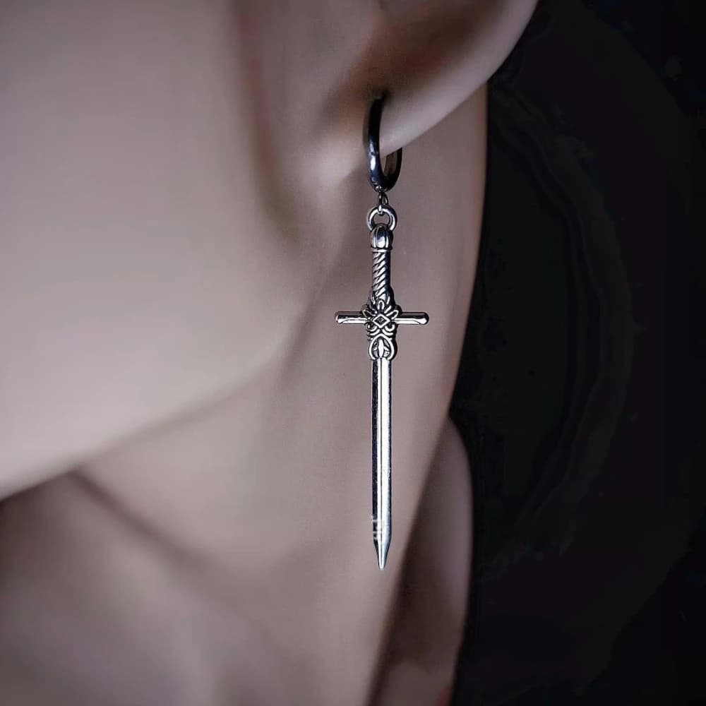 Orecchini Pendenti a Forma di Spada in Stile Punk Goth per Uomo, Nuova Tendenza Hip Hop Rock, Gioielli per Feste, Accessori Y2K