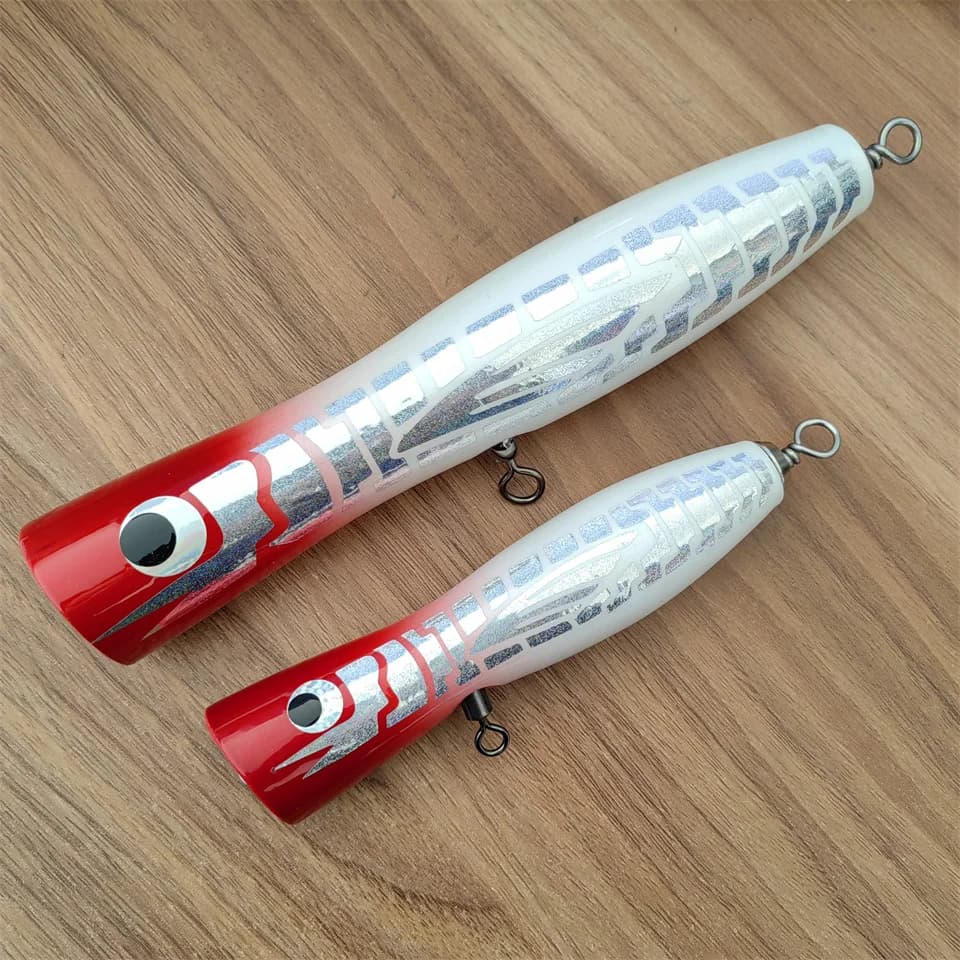 Wood Popper Lure 12CM/30G 18CM/80G Topwater GT Surface traina esche Deep Sea Popper Fishing Bait