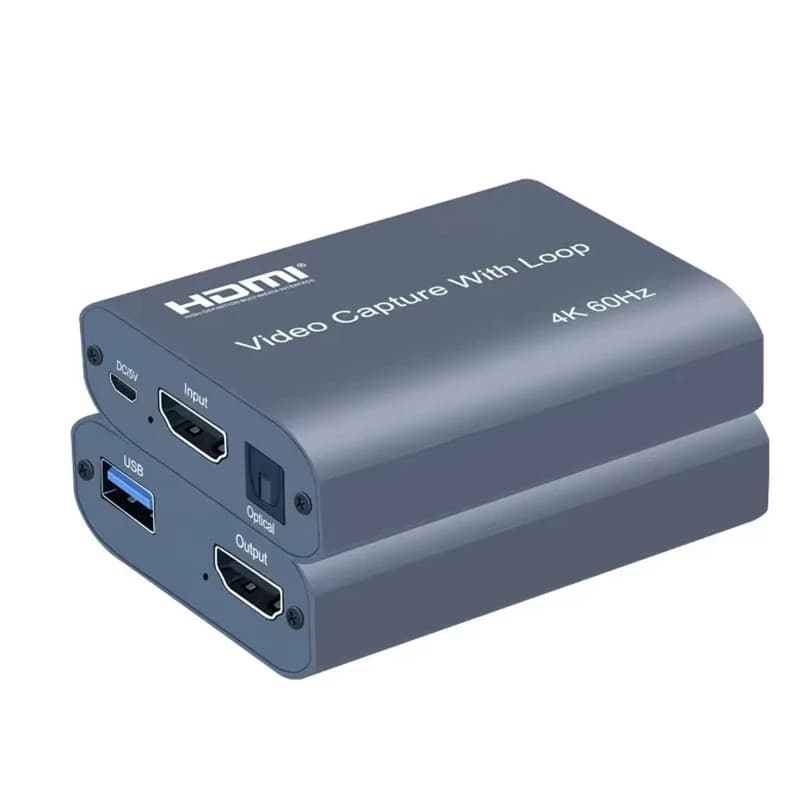 HDMI 4K video capture card with loop output USB recorder 2.0 1080P 60Hz HDMI video recording device for live streaming with audio