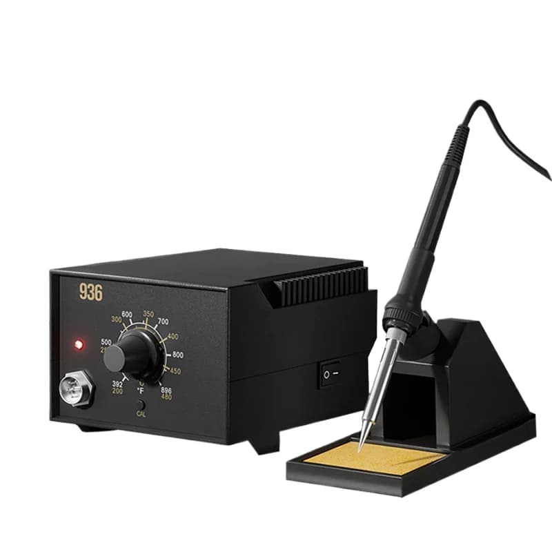 Kit Saldatore 9-in-1 936 60W, Stazione di Saldatura Digitale con Temperatura Regolabile per Riparazione di Elettronica, Telefoni, PCB e Circuiti Stampati