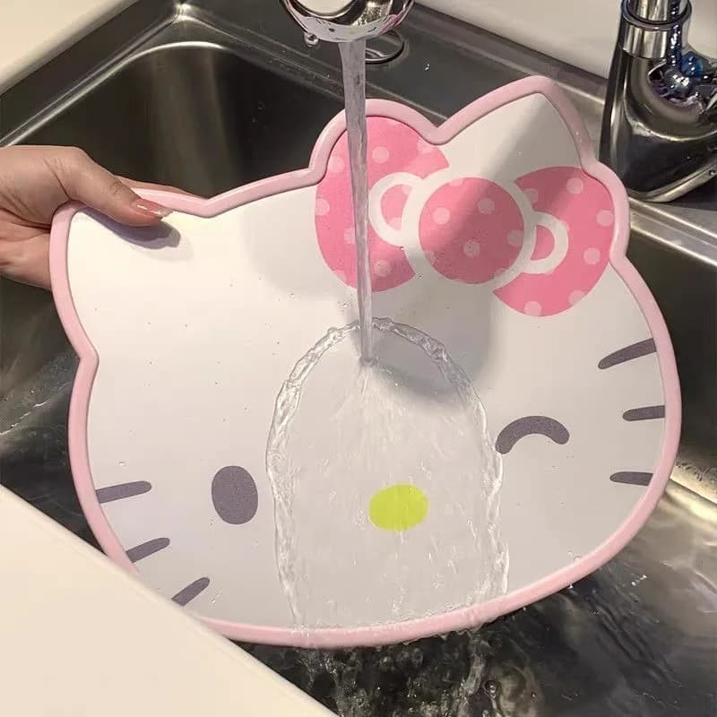 Tagliere a Forma di Personaggio Anime Hello Kitty Ufficiale, in PP per Alimenti, Doppio Lato per Frutta e Alimenti per Bambini, Sanrio Kawaii